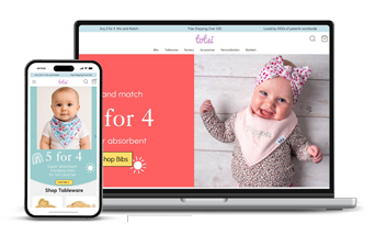 a mockup of a website on computer desktop and phone